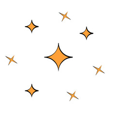 Sparkling orange stars on white