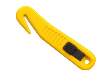Yellow safety box cutter tool for opening packages