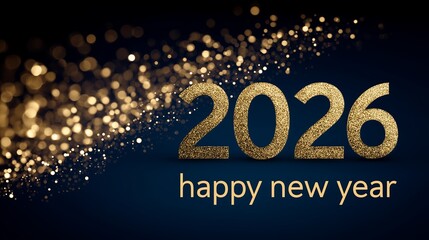 Celebrate 2026 with a happy new year message in gold