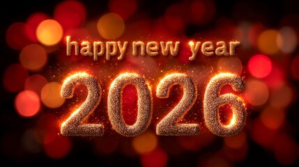 Happy New Year 2026 celebration with sparkling gold numbers