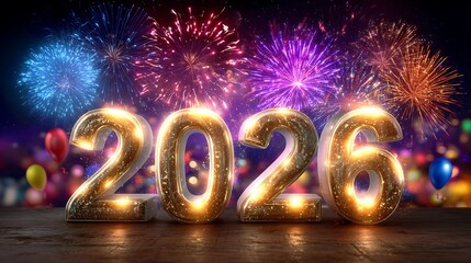 Celebrating the vibrant future with sparkling 2026 fireworks display