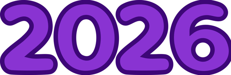 2026 Rounded Bubble Typography for Fun Playful New Year Design