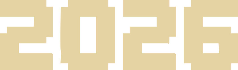 Title: 2026 Pixel Typography Style for Retro Digital New Year Theme
