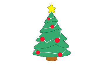 christmas tree isolated on white background