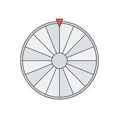 Obraz premium A simple circular diagram with a red triangle pointing upwards