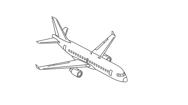 Airplane Line Drawing Isometric View