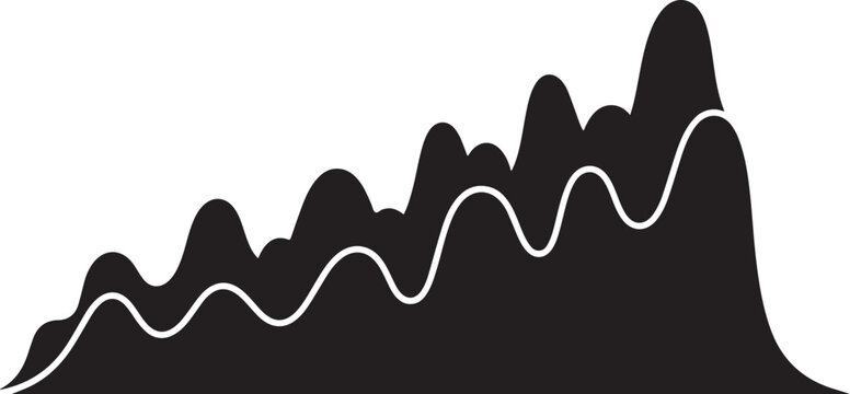 Abstract mountain graph fluctuating data