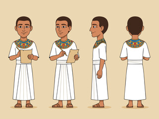 Obraz premium Ancient Egyptian Scribe Character Design.
