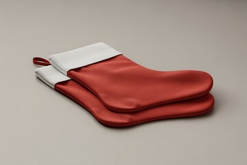 Stacked Christmas Stockings on Plain Background