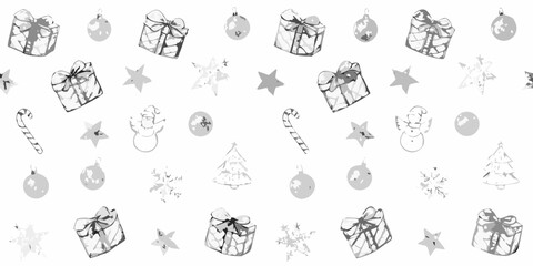 A festive pattern featuring christmas gifts ornaments and winter holiday symbols