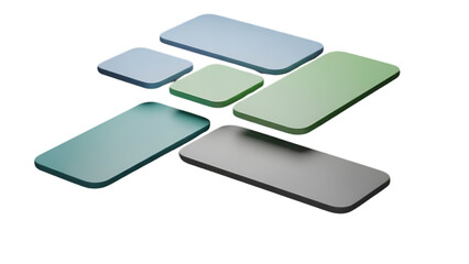 Modern abstract shapes in soothing colors on transparent background