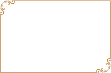 Elegant Gold Vintage Frame Border with Swirl Corners. 1548