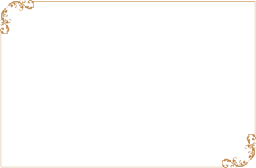 Elegant Gold Vintage Frame Border with Swirl Corners. 1548