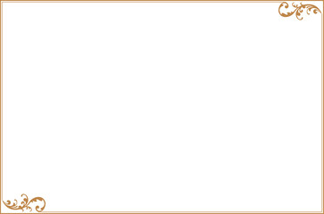 Elegant Gold Vintage Frame Border with Swirl Corners. 1545