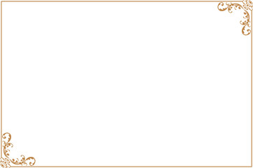 Elegant Gold Vintage Frame Border with Swirl Corners. 1550