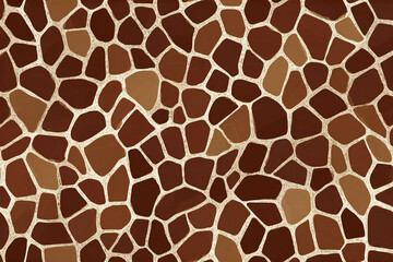 Obraz premium Giraffe skin pattern with irregular organic polygon shapes in warm brown tones creating natural textured appearance full of earthy colors and unique design