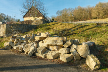 Muschelkalk Mauerwerksbau Rohmaterial