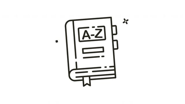 Dictionary Animated Outline Icon design 