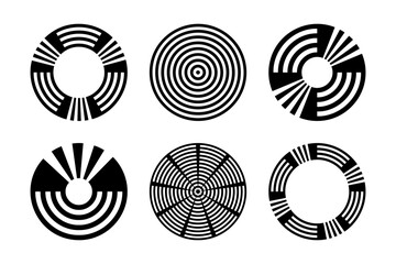 Set of Circle Design Elements. Circular Geometric Shapes. Abstract Icons.