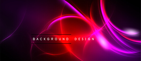 Abstract vibrant background. Red, purple glows create dynamic flowing lines. Modern design element for digital projects. © antishock