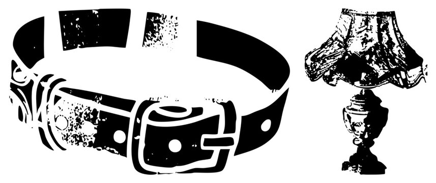 belt and lamp vector illustration