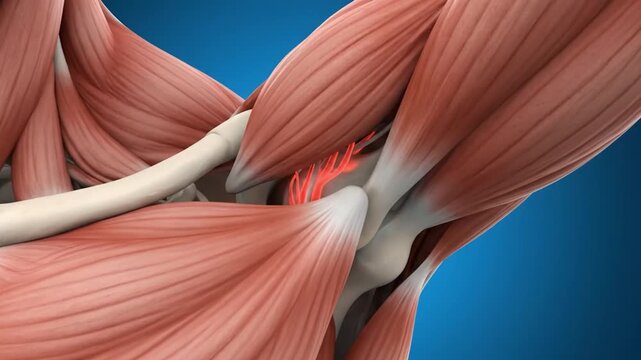 3D medical animation of shoulder joint inflammation