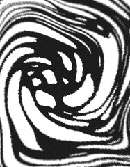 Monochrome Abstract Swirl Background with Grunge Ink Texture