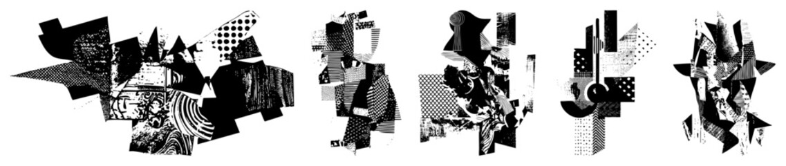 Naklejka premium abstract geometric collage fragments