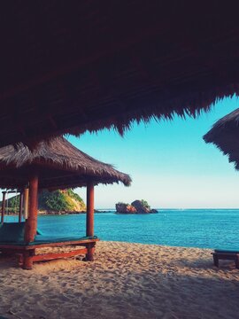 The beauty of Mandalika beach in the afternoon