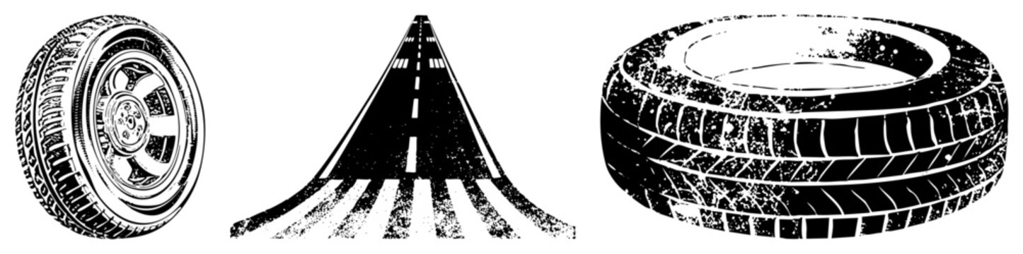 tire road vector illustration