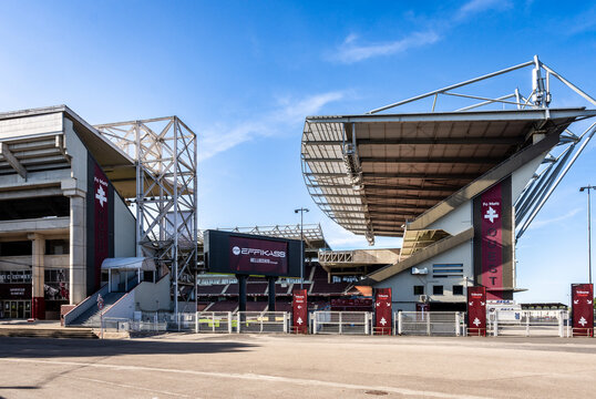 Longeville-l&egrave;s-Metz, France - Sep. 7, 2025: General view of the Saint-Symphorien municipal stadium, a multi-purpose stadium home to the FC Metz football club, with a capacity of 29,000 people.