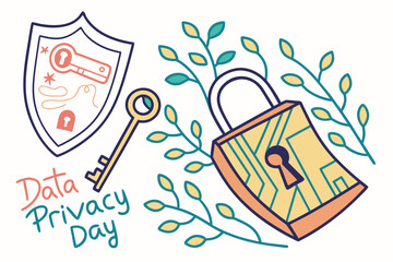 DATA PRIVACY DAY vector illustration isolated on white background