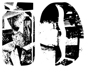 Obraz premium abstract black and white stylized human figures