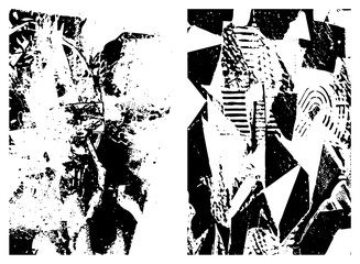 Fototapeta premium Abstract geometric shapes in high contrast black and white