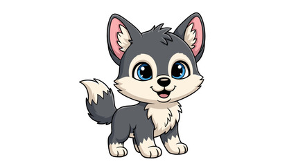 Cute Kitten Line Drawing and Domestic Cat Pet Character Illustration Icon