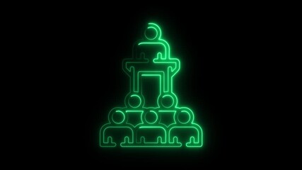 Neon Green Hierarchical Team Structure People Pyramid Organization Chart Leadership Concept hierarchical structure