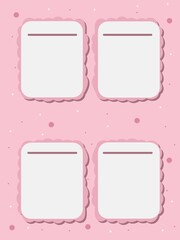Cute pink white notes background