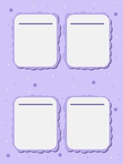 Cute purple white notes background