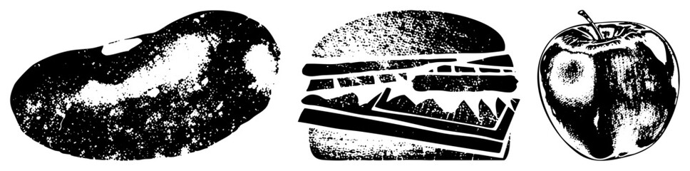 Obraz premium bean burger black and white vector