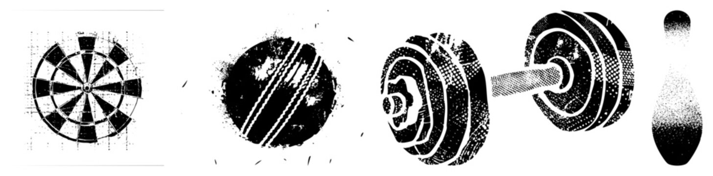 sports equipment stencil style