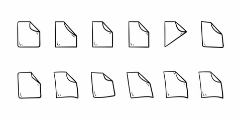 A collection of simple hand drawn file folder icons in a linear style