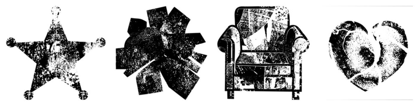 sheriff star explosion armchair heart