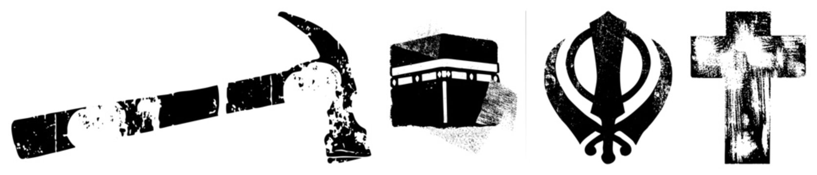 hammer kaaba kirpan vector