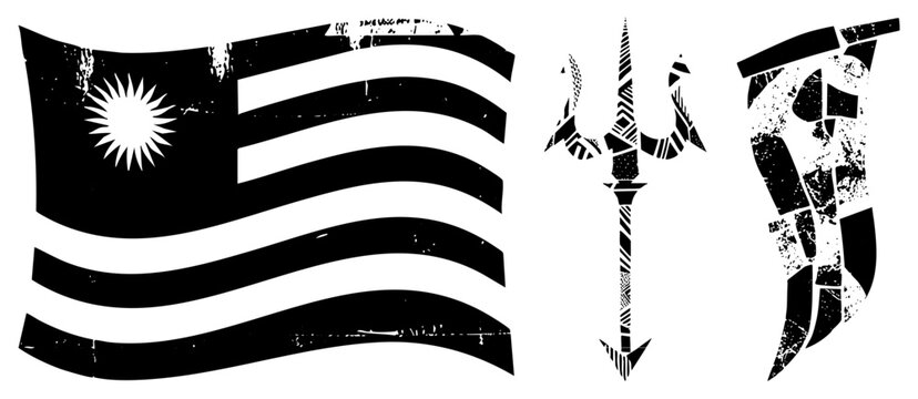 flag of marshall islands trident and tribal tattoo design