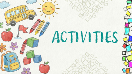 Activities Education Symbols Crayon Drawing Text Horizontal 