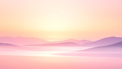 柔らかな光と霧が広がるミニマル抽象背景,　AI生成画像