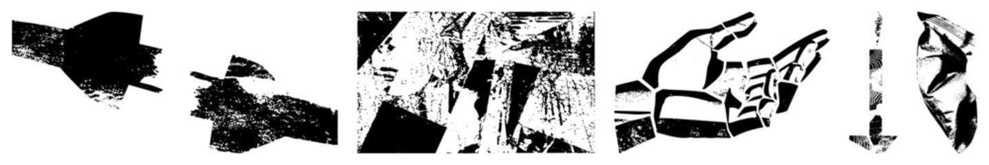 Fototapeta premium Abstract fragmented vector shapes in black and white