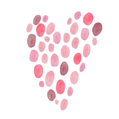 Watercolor heart. St Valentines decoration 