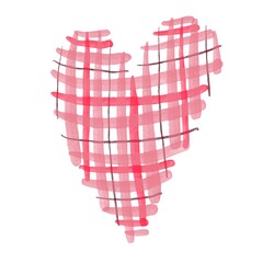 Watercolor heart. St Valentines decoration 