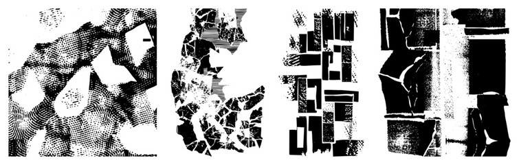 Fototapeta premium Abstract geometric shapes fragmented halftone